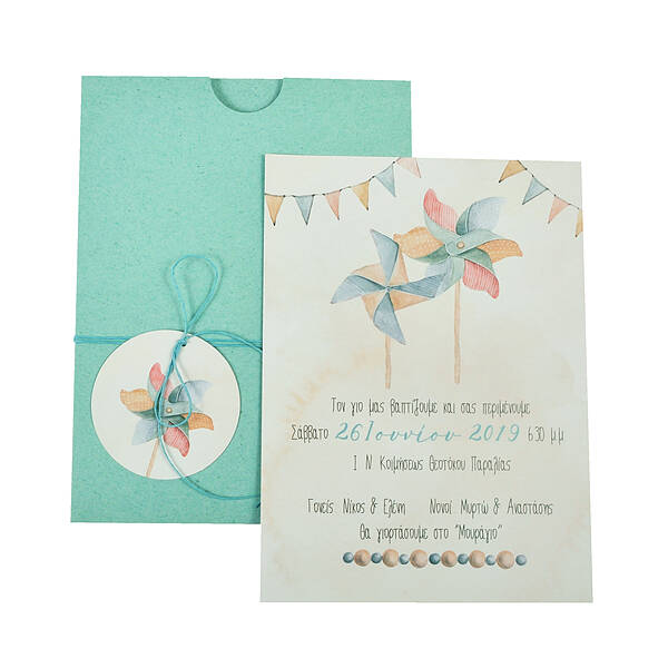 Pinwheels and Bunting · Set GCY: Sleeve envelope with round tag