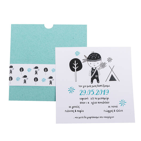 Little Native American with Teepee · Set GTR: Sleeve envelope with band