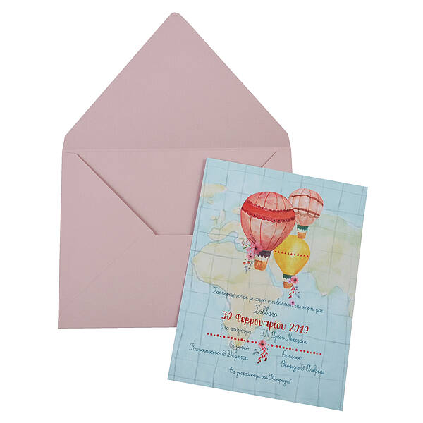 Hot Air Balloons on a Map · Set A: Card with envelope