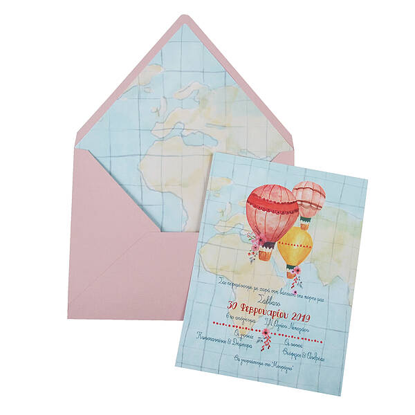 Hot Air Balloons on a Map · Set I: Lined pointed-flap envelope