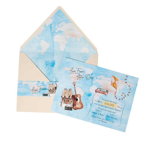 The travel map · Set O: Lined envelope with decoration